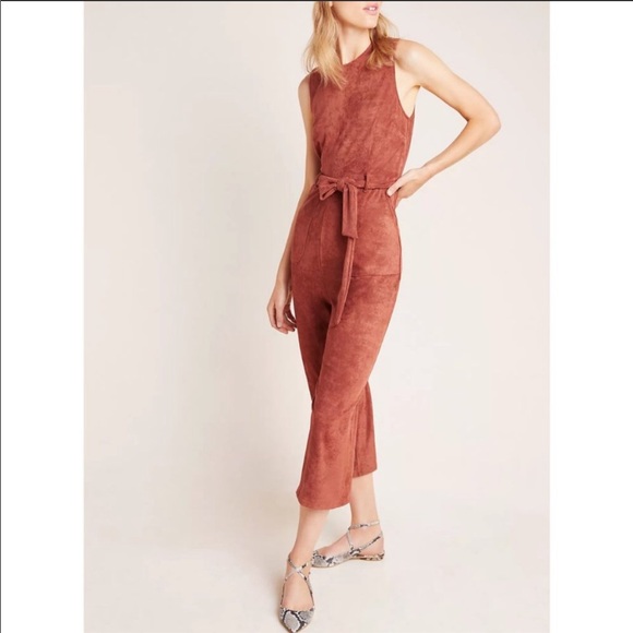 Anthropologie Suede Jumpsuit M NEW - Picture 2 of 4